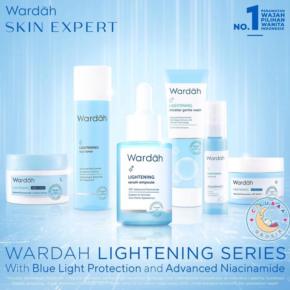 LNWN9002 Dijamin Ori Wardah Lightening Series | Day Night Cream | Serum | FaceWash | Toner  Original