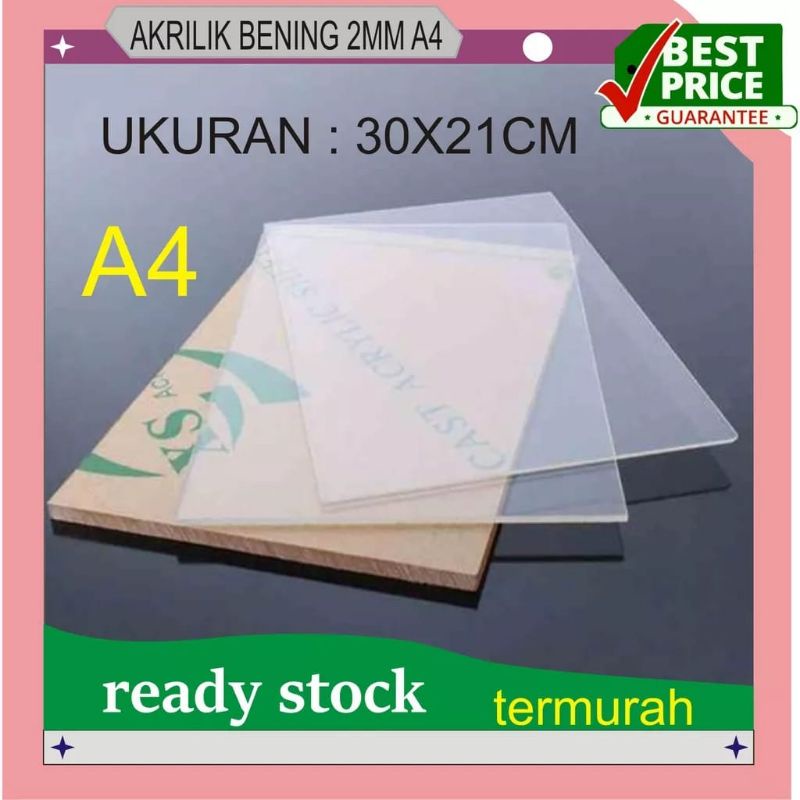 

AKRILIK CUSTOM BENING ( CLEAR ) 2MM UK A4 21x30CM beli 20 gratis 1