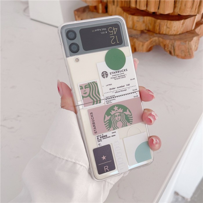 READY STARBUCKS CLEAR CASE CASING SAMSUNG Z FLIP 4 Z FLIP4 LUCU ZFLIP