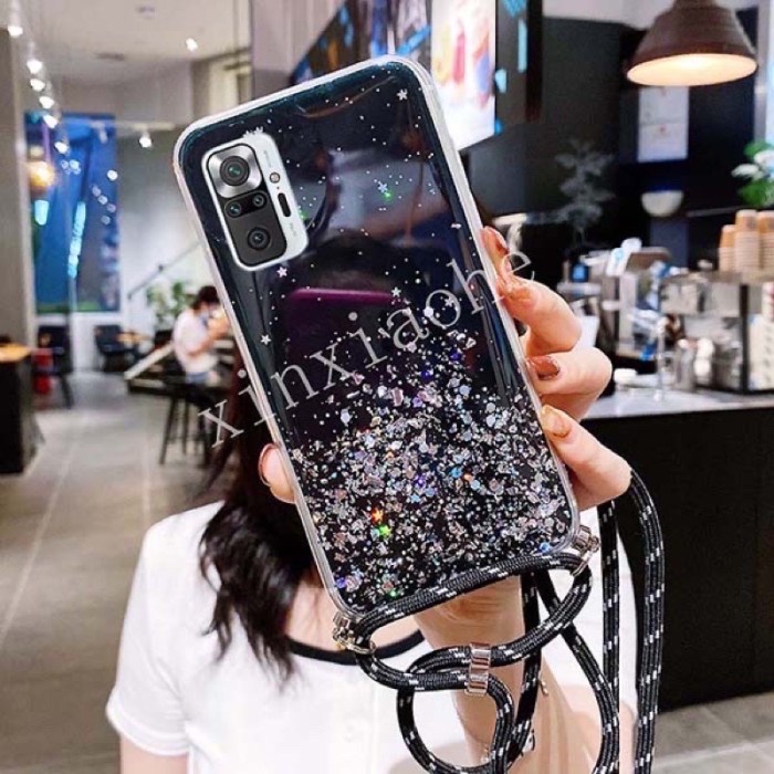 CASE TALI NAGITA XIAOMI REDMI NOTE 10 PRO LANYARD GLITTER GANTUNGAN