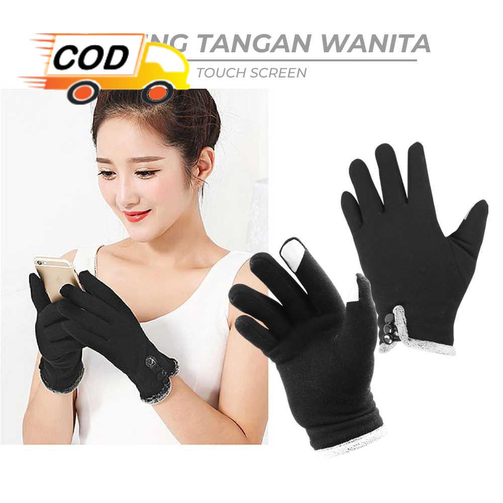 Sarung Tangan Wanita Touch Screen Wol Korea Hangat Elegan Wool Woll Winter Gloves