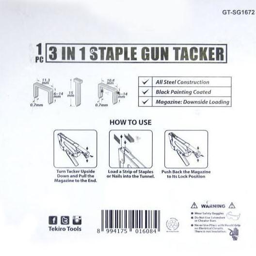 

Tekiro Steples Tembak 6 - 14 Mm Staple Gun Tacker 3 In1 Steples Jok