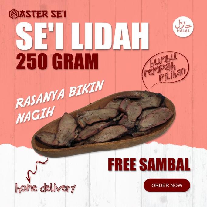 

Sei Lidah Sapi / Lidah Asap (250 gram) + Sambal by Master Se'i