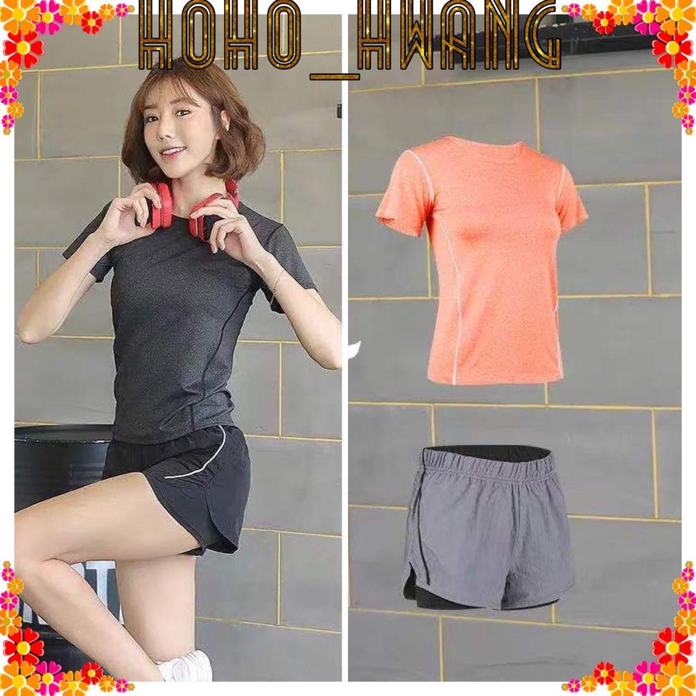 Diskon Hoho_Hwang (S-2) Baju Set  Olahraga Setelan Senam Running Dan Yoga