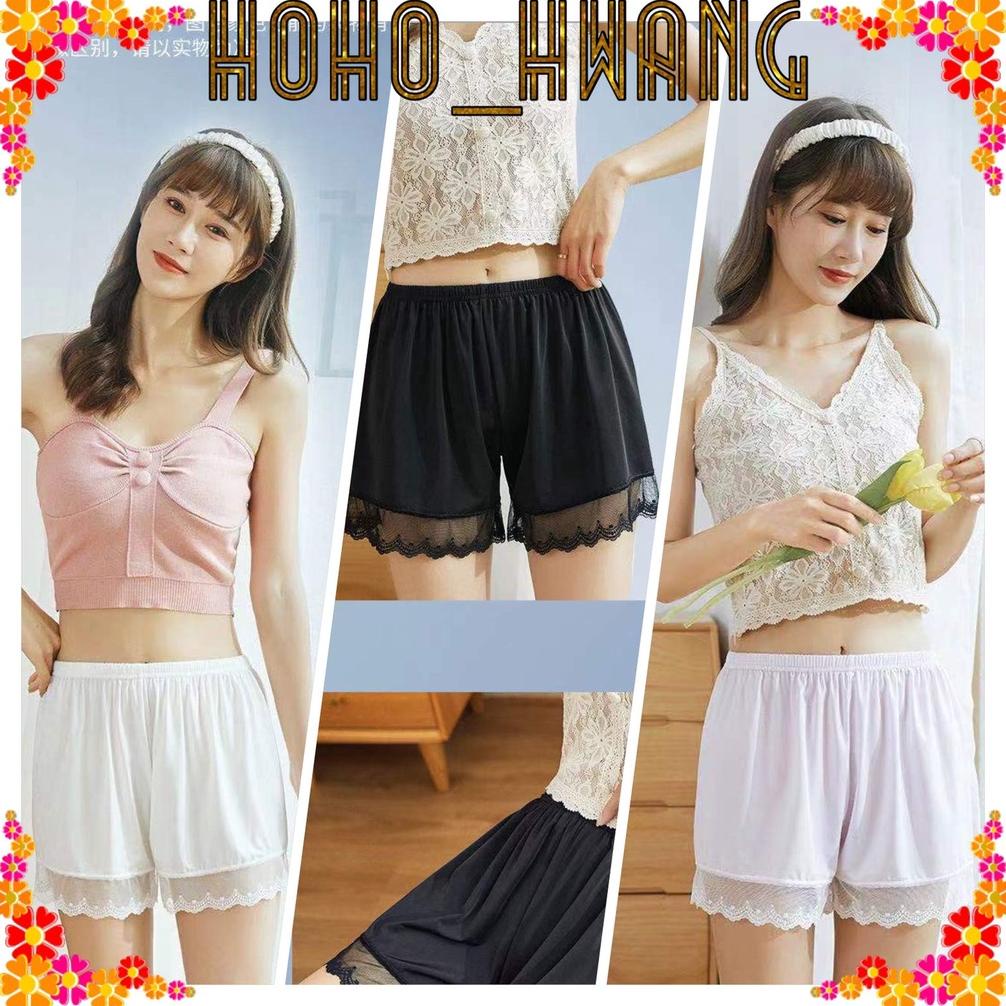Trending Hoho_Hwang (C-125) Celana Pendek Wanita/Short Pants Bahan Katun Nilon Seamless Satin