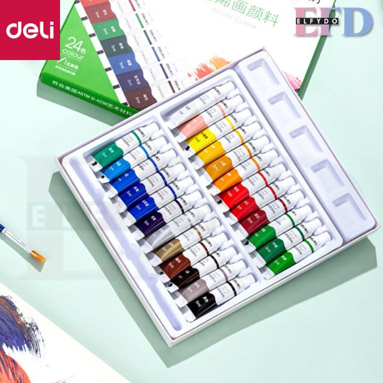 

Terbaru Elfydo Deli014 Acrylic Paint / Cat Akrilik Anak 24/36 Warna Dapat Ditulis Di Kain Tanah Liat