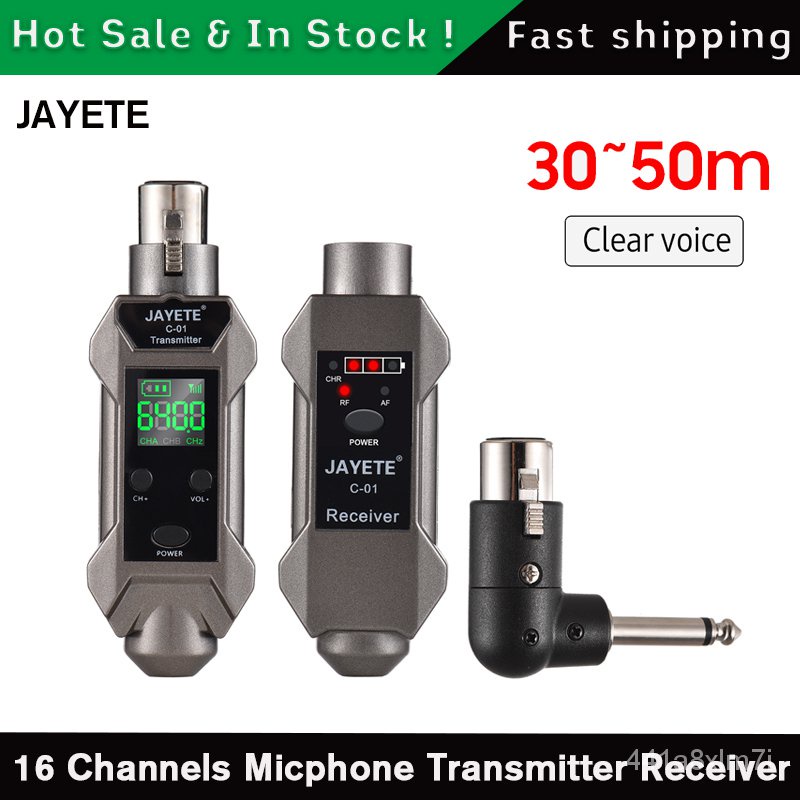 ✅&JAYETE C-01 UHF Professional Wired Wireless Microphone Converter Micphone Transmitter Receiver 571