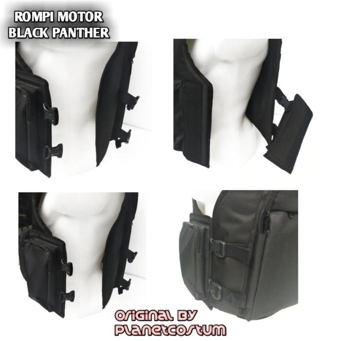 Rompi Motor Black Panther Touring Bikers Turing Anti Angin Air Hitam