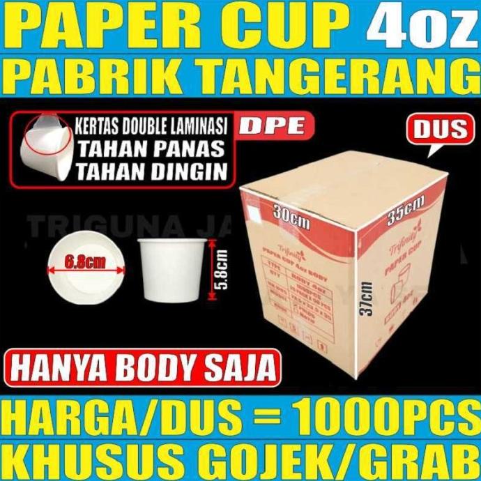 Paper Cup 4Oz 1000Pcs Gelas Kertas Ice Cream Eskrim Es Krim 4 Oz Murah