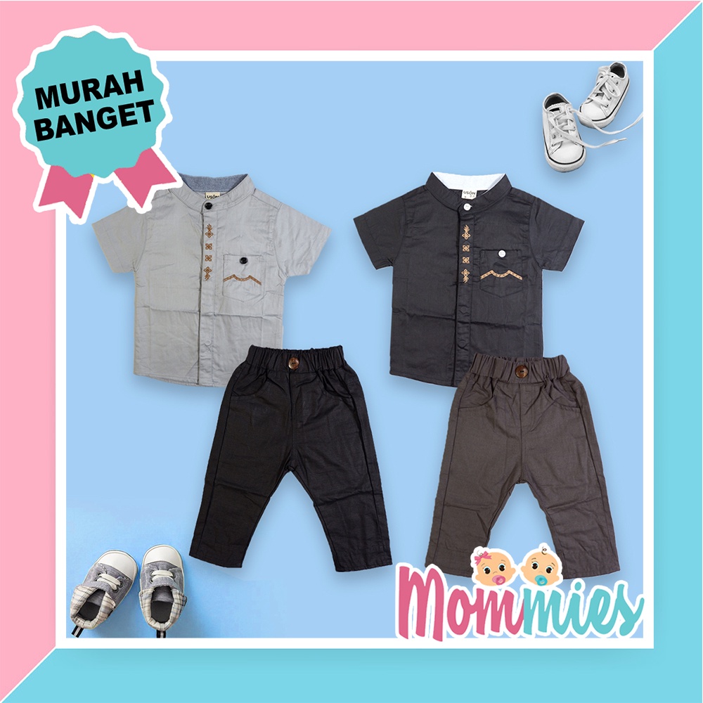 Stelan Kemeja Uson Anak Cowok Lengan Pendek 2S0508BC Baju Setelan Anak Laki-Lak