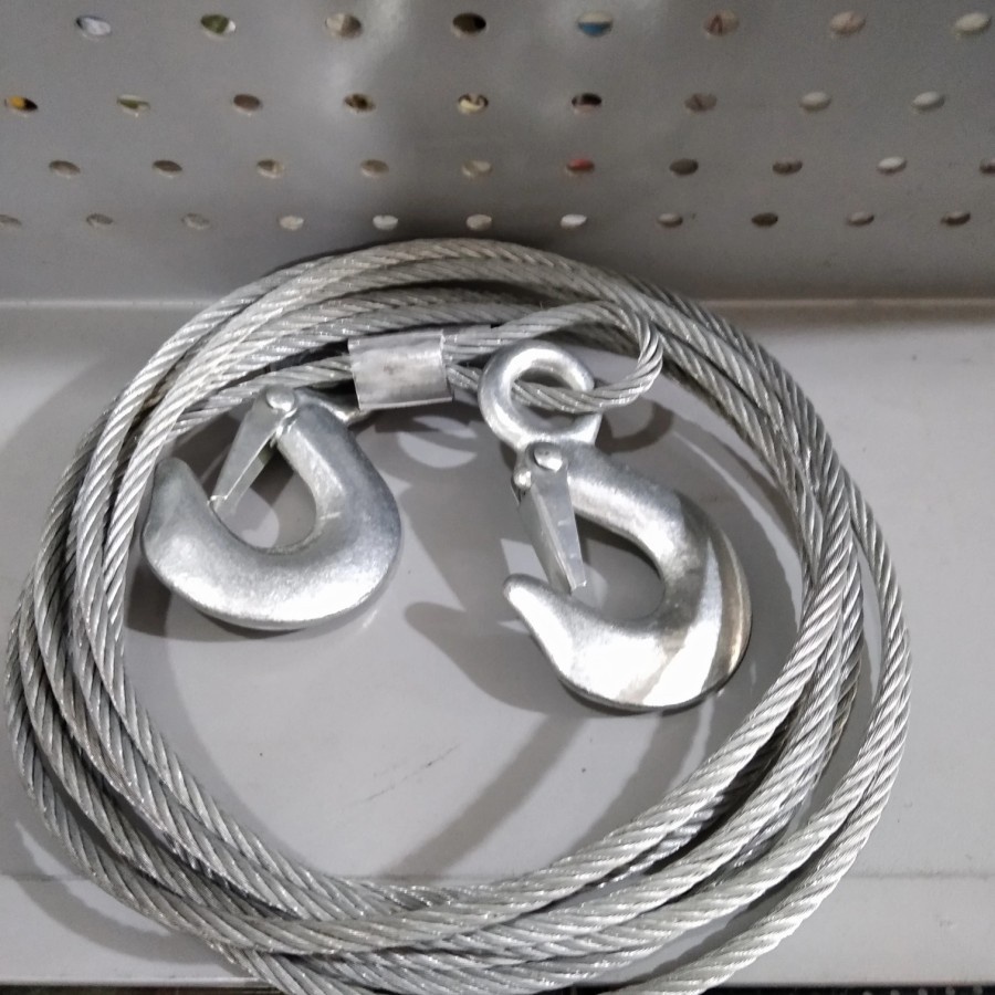 Sling Derek Mobil Diameter 6 mm x 4 meter x 3 ton steel wire cable tarikan mobil barang Derek kendar