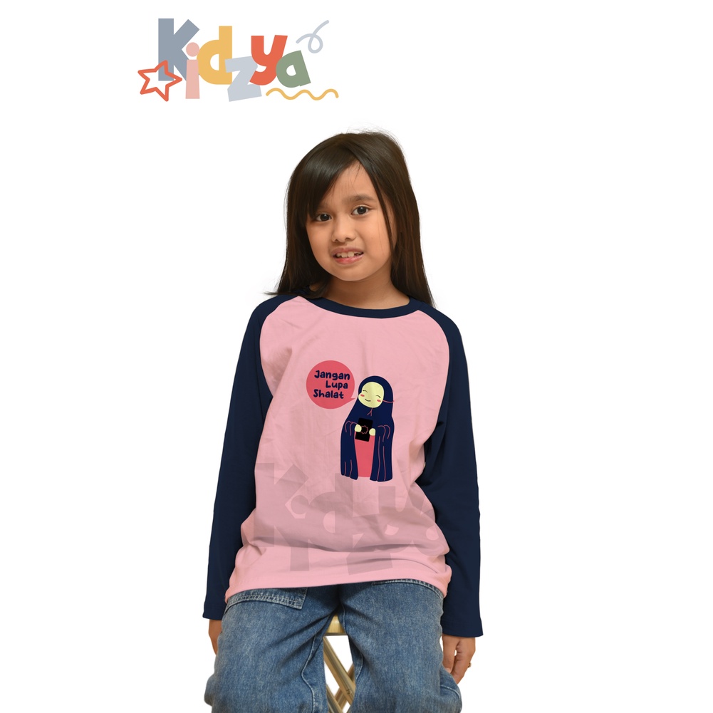 Baju Kaos Raglan Anak Muslim Panjang UNISEX - Jangan Lupa Shalat - KIDZYA