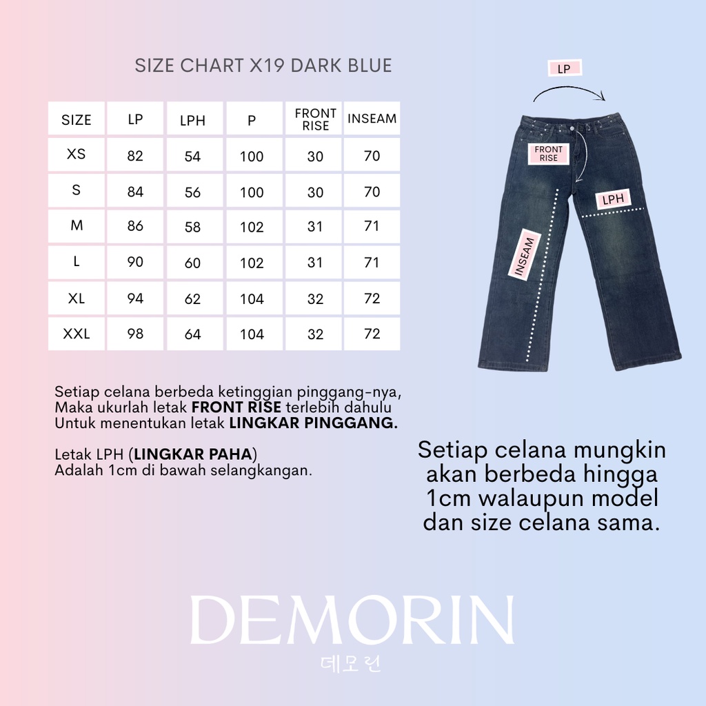 DEMORIN - Celana Jeans Wanita Baggy Highwaist Korean Style TABBY X19