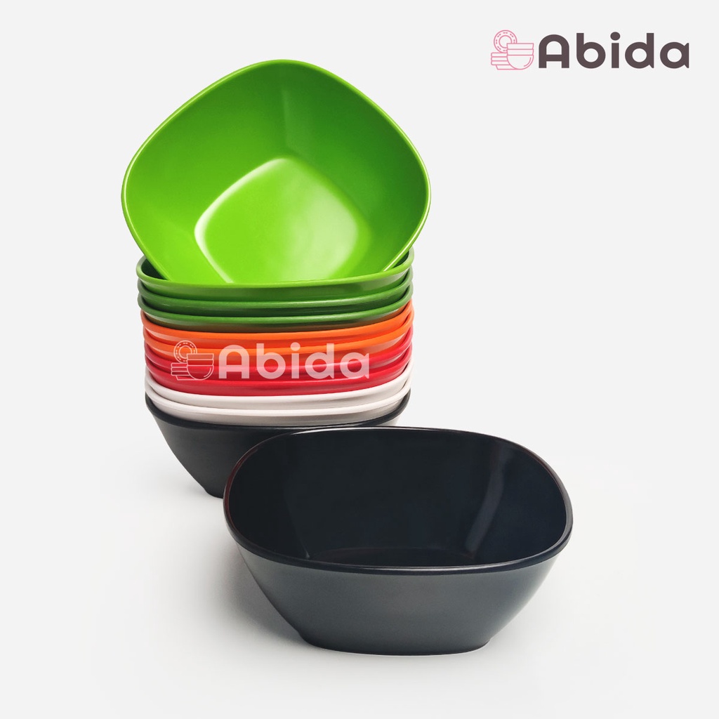 Abida 1 Lusin Mangkok Melamin 6 inch - Mangkok Kotak Melamin - Mangkok Lusinan - Mangkok Grosir - M9