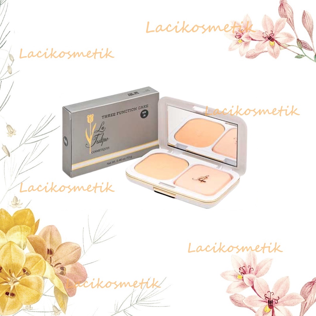 ✨LACIKOSME✨ LA TULIPE THREE FUNCTION CAKE - SPF 30 COMPACT POWDER BPOM ORIGINAL