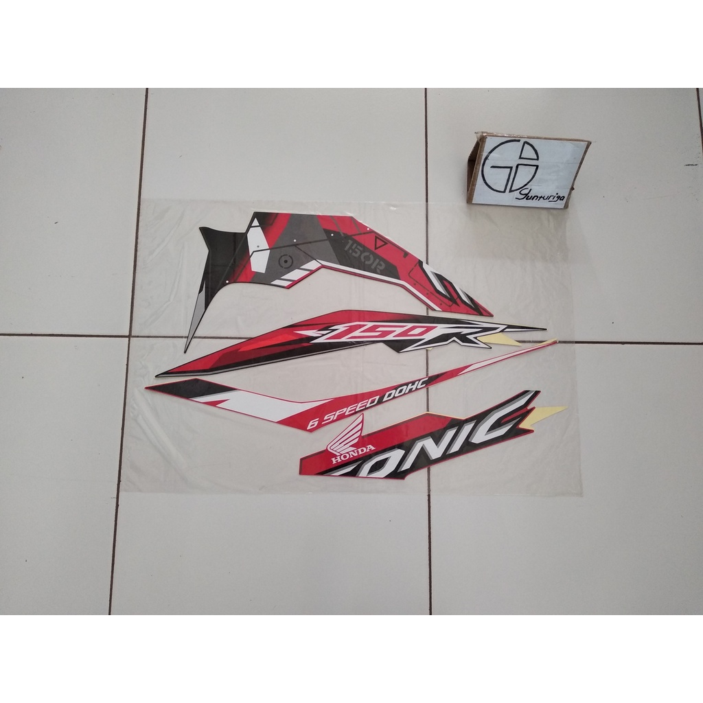 Striping Sticker Lis Honda Sonic 150r 2017 2018 2019 Hitam Merah Original