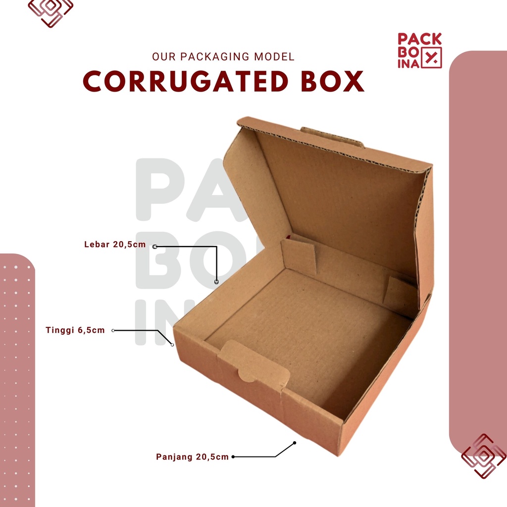 

Corrugated Box untuk pengemasan barang - Ukuran 20x20x5 cm, Kotak Kertas Kuat dan Aman