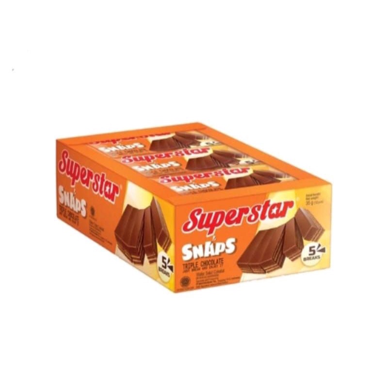 

Superstar Snaps 28Gr 1Box Isi 12 Pcs- Wafer Coklat