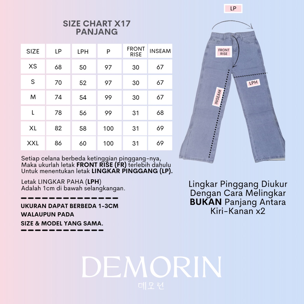 DEMORIN - Celana Panjang Wanita Straight Jeans Highwaist Korean Style - X17 CARRIE