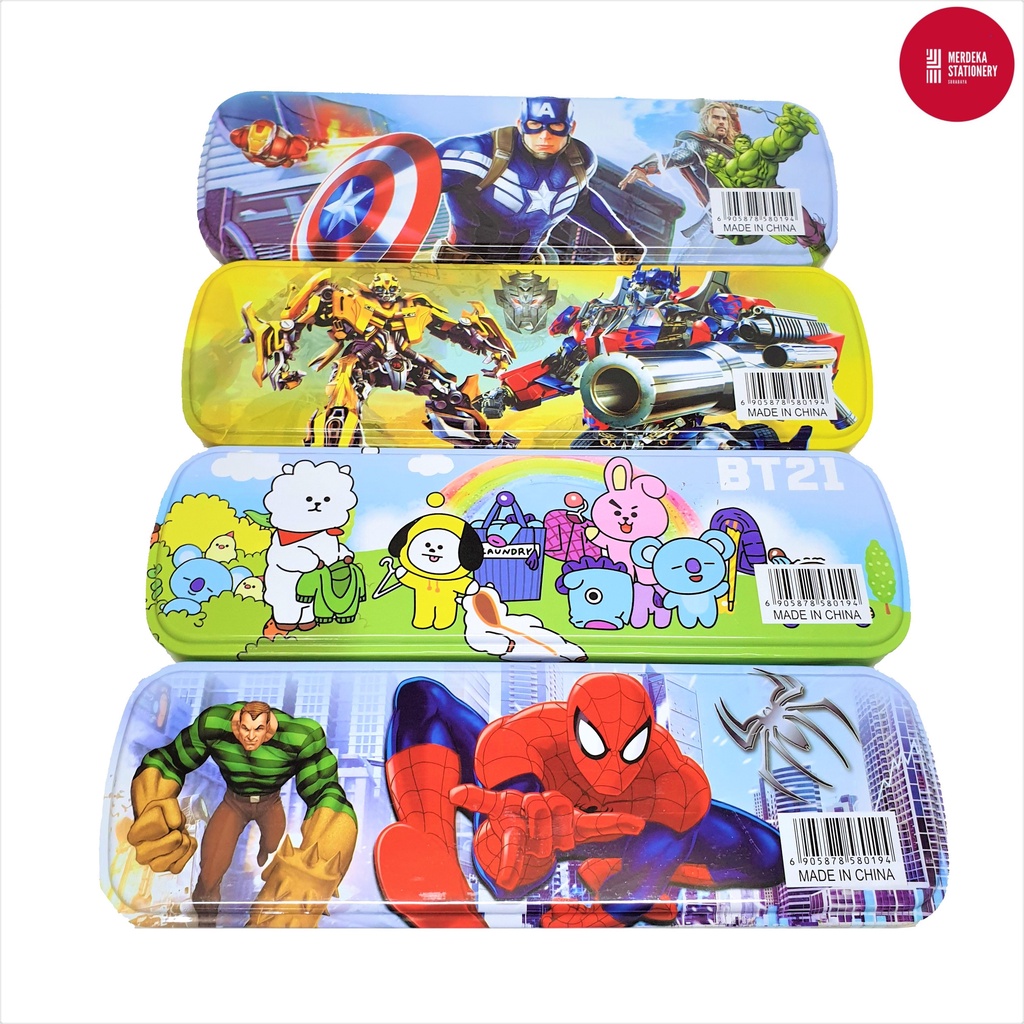 

Pencil Case/Tempat/Tepak Pensil/Alat Tulis Kaleng 2 Susun/Tingkat FY-6551