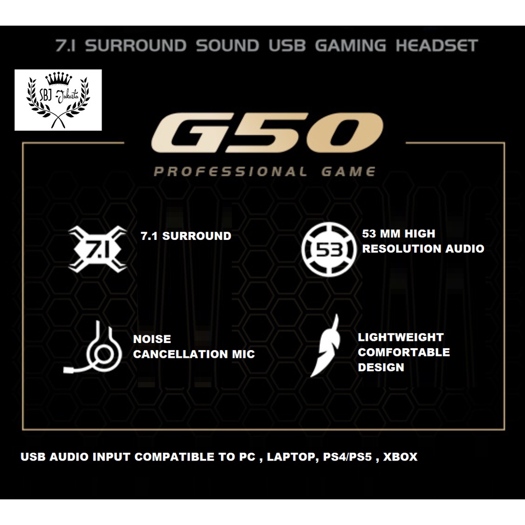 Headphone HECATE G50 HEADSET HI-RES AUDIO 53mm NdFeb 7.1 surround USB Edifier Hecate Gaming