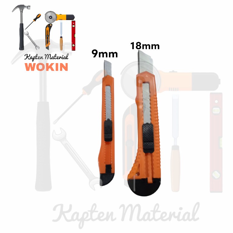 

Cutter Wokin 9mm | Cutter 18mm | Pemotong Kertas Murah | Pisau Potong | Kapten Material