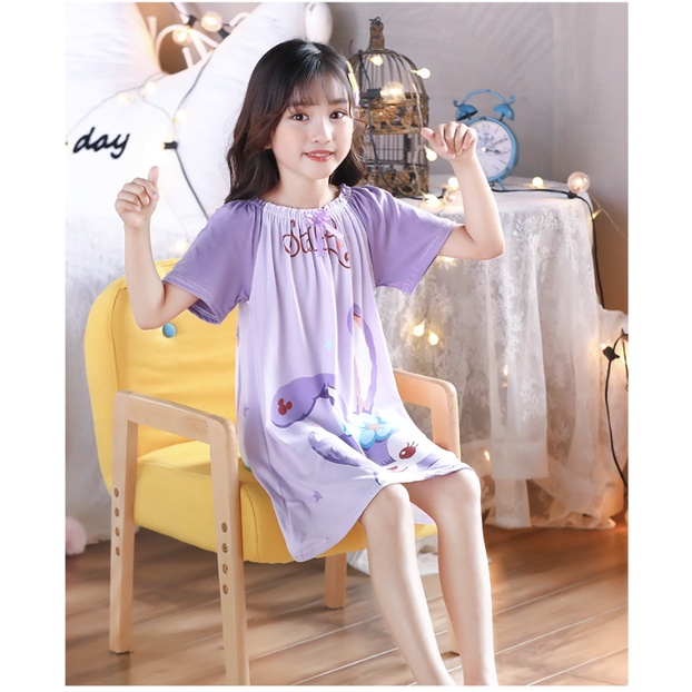 babyfit [3-12thn] daster kaus katun baju tidur piyama anak perempuan import xs-0327