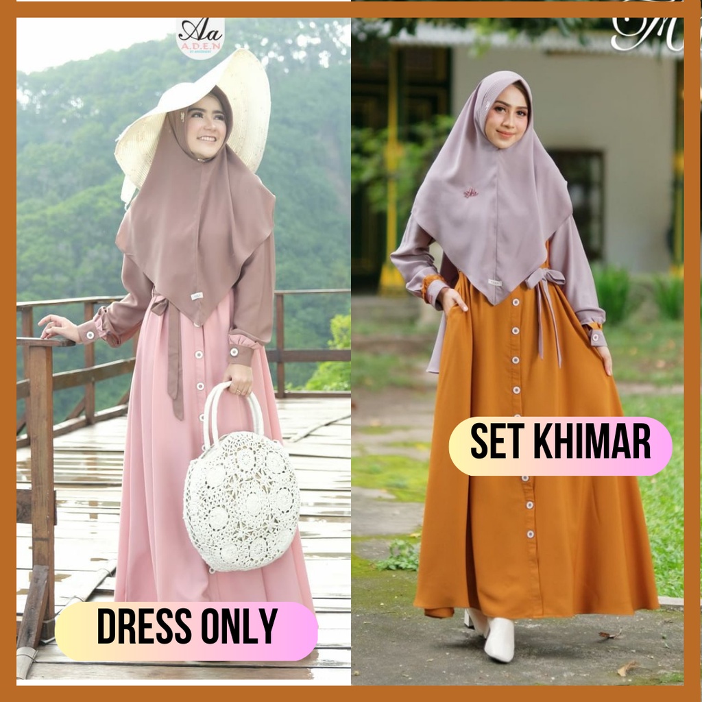 Gamis Aden Hijab Maira 2 Tone Dress Kombinasi by Aden Hijab