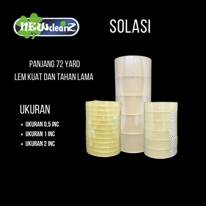 

SOLASI 0,5 inc (1,27cm) selotip bening newcleanz