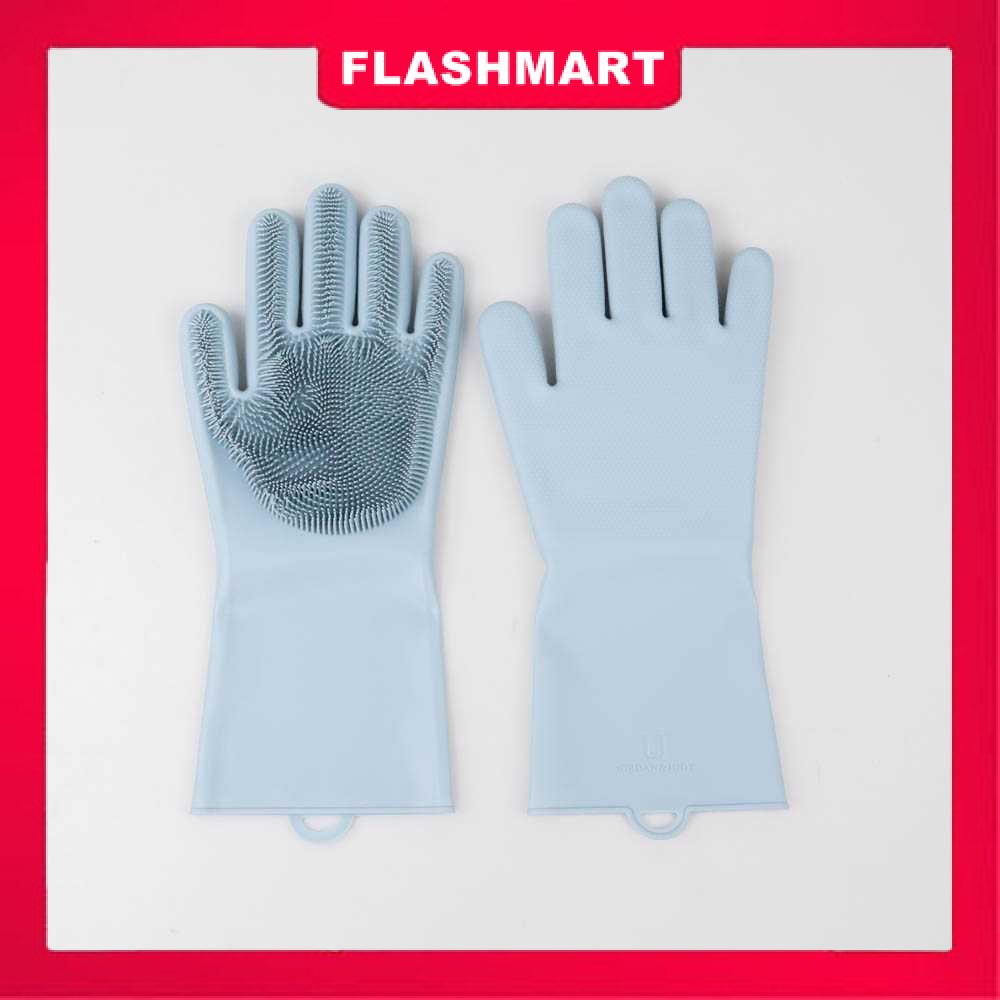 Murah Lebay Flashmart Xiaomi Mijia JJ Sarung Tangan Sikat Magic Silicone Cleaning Gloves