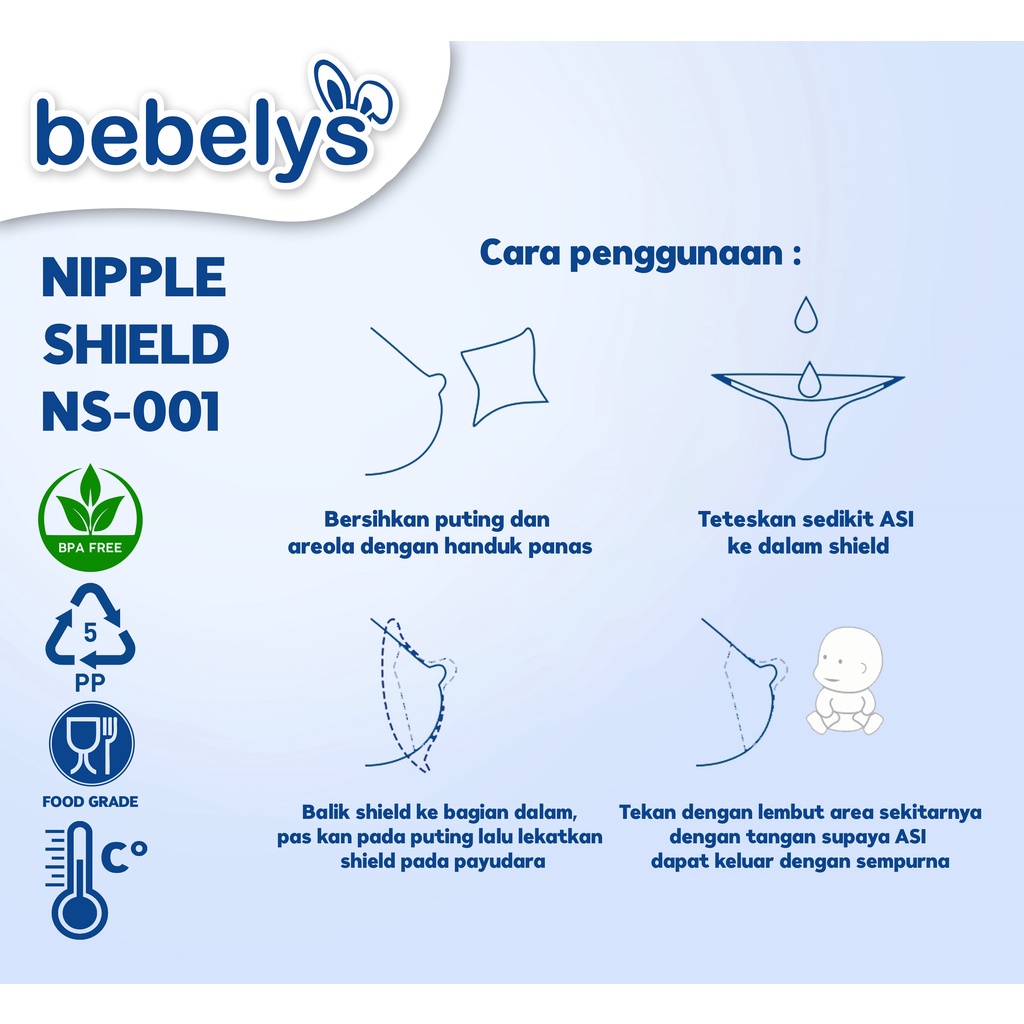 Bebelys Nipple Shield Pelindung Puting Menyusui Bagus Aman Higenis Oke