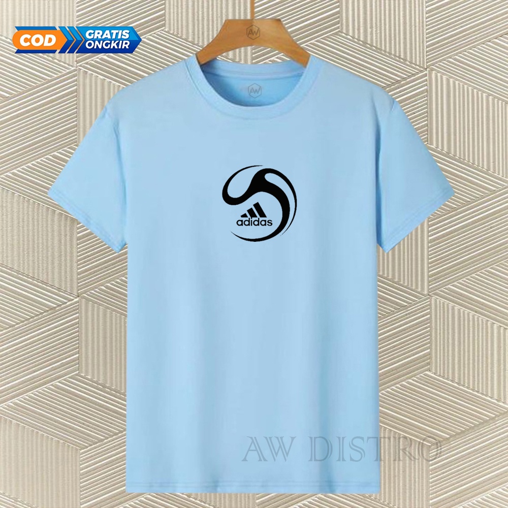 COD Baju Kaos Distro Ads Sport Text Hitam Premium Quality Lengan Pendek