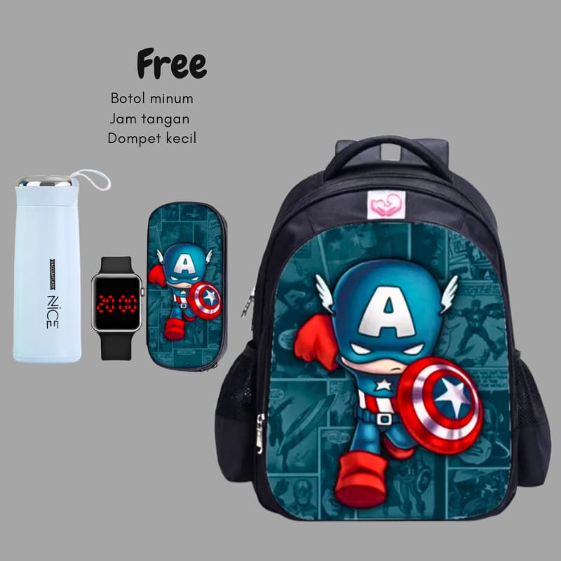 Backpack Robot Terbaru Anak Laki Laki Fashion Ala Korea/Tas Ransel Fashion Sekolah Anak Laki Laki PAUD TK SD Marvel Super Hero