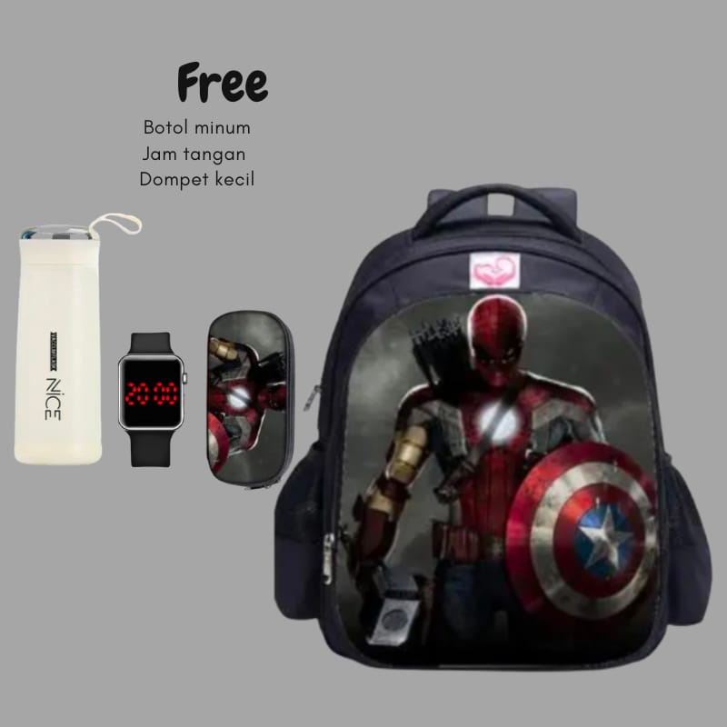 Backpack Robot Terbaru Anak Laki Laki Fashion Ala Korea/Tas Ransel Fashion Sekolah Anak Laki Laki PAUD TK SD Marvel Super Hero