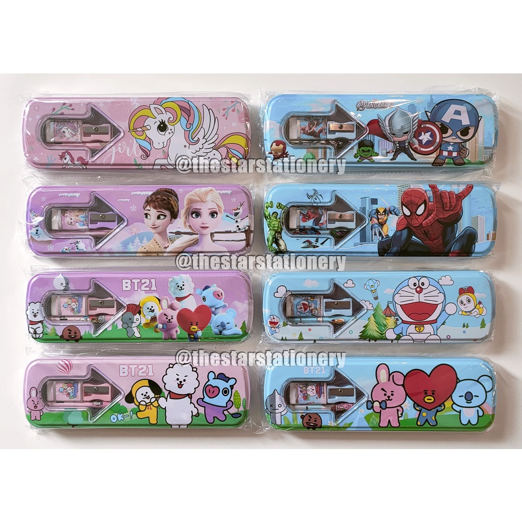 

(1 Biji) Gabungan Kotak Pensil Kaleng Set LPY-99 TY-20565 FY-6520 / Tempat Pensil 20,6*6,5*2 Cm