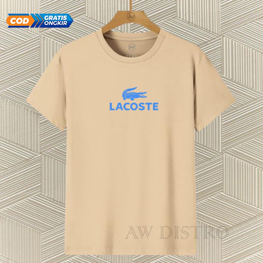 COD Baju Kaos Distro Lct Text Sky Blue Premium Quality Lengan Pendek