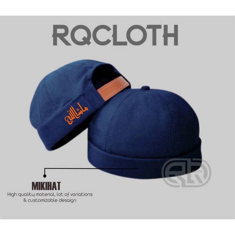 Topi Mikihat lapad insyaallah / mikihat kaligrafi arab / mikihat  tulisan arab