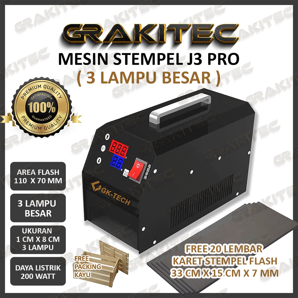 Mesin Stempel Flash GKJ3PRO 3 dan 1 Lampu Lampu KUALITAS IMPORT