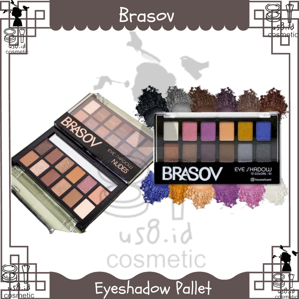 Brasov Eyeshadow Nude 12 Warna BPOM | Eyeshadow Make Up Palette