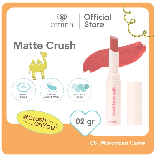 NEW! Emina Mattecrush 2 gr - Lipstick Ringan, Powdery Smooth Matte Finish, Blurring Power