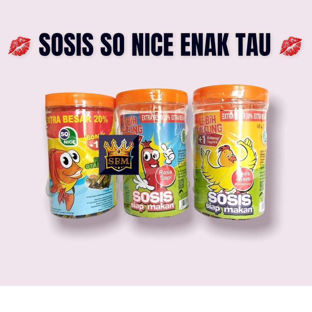 

❤[PROMO MURAH!!!]❤ SOSIS SO NICE SIAP MAKAN RASA AYAM / SOSIS SO NICE SIAP MAKAN RASA SAPI / SOSIS IKAN SO NICE SIAP MAKAN RASA OTAK-OTAK KEMASAN TOPLES PROMO