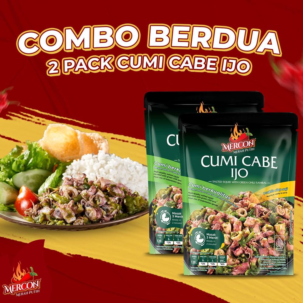

[KODE 77] Mercon Merah Putih - Hemat Combo Berdua || 2 x Cumi Cabe Ijo
