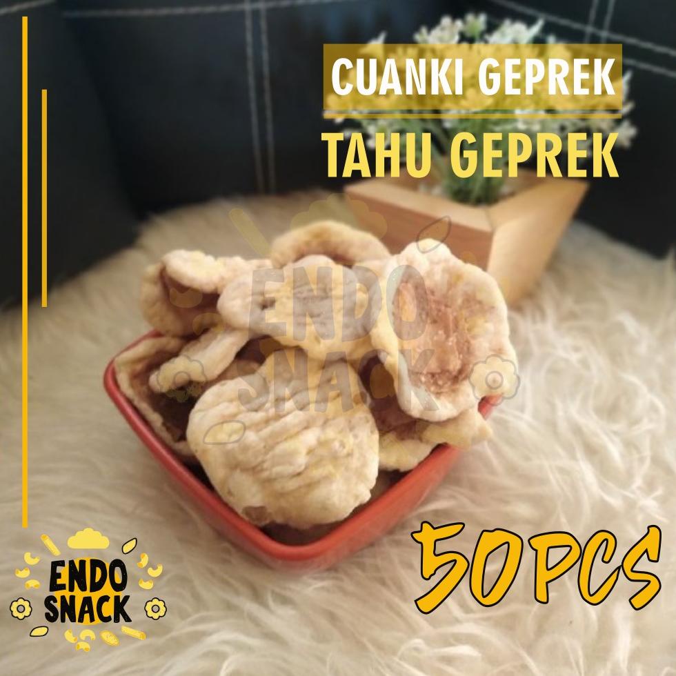 

>V44859) 50 Pcs Cuanki Geprek Tahu Geprek Lidah Bulat Pelengkap Baso Aci, Seblak dan Cuanki