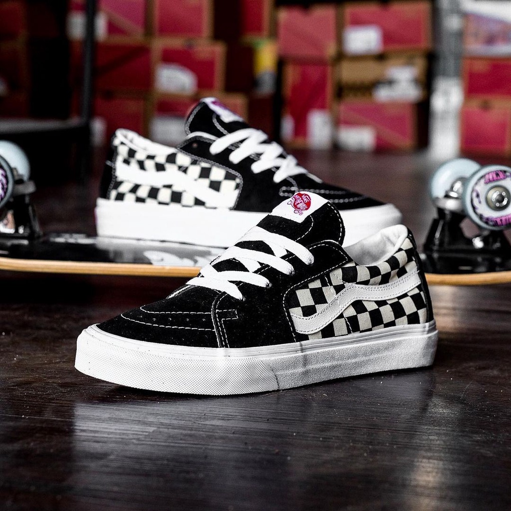 VANS SK8-LOW CHECKERBOARD BLACK/WHITE ORIGINAL 100%