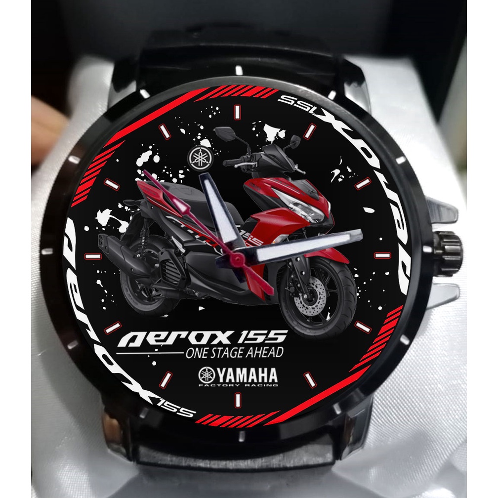 JAM TANGAN CUSTOM Aerox 155 Merah // JAM TANGAN FULL ANALOG