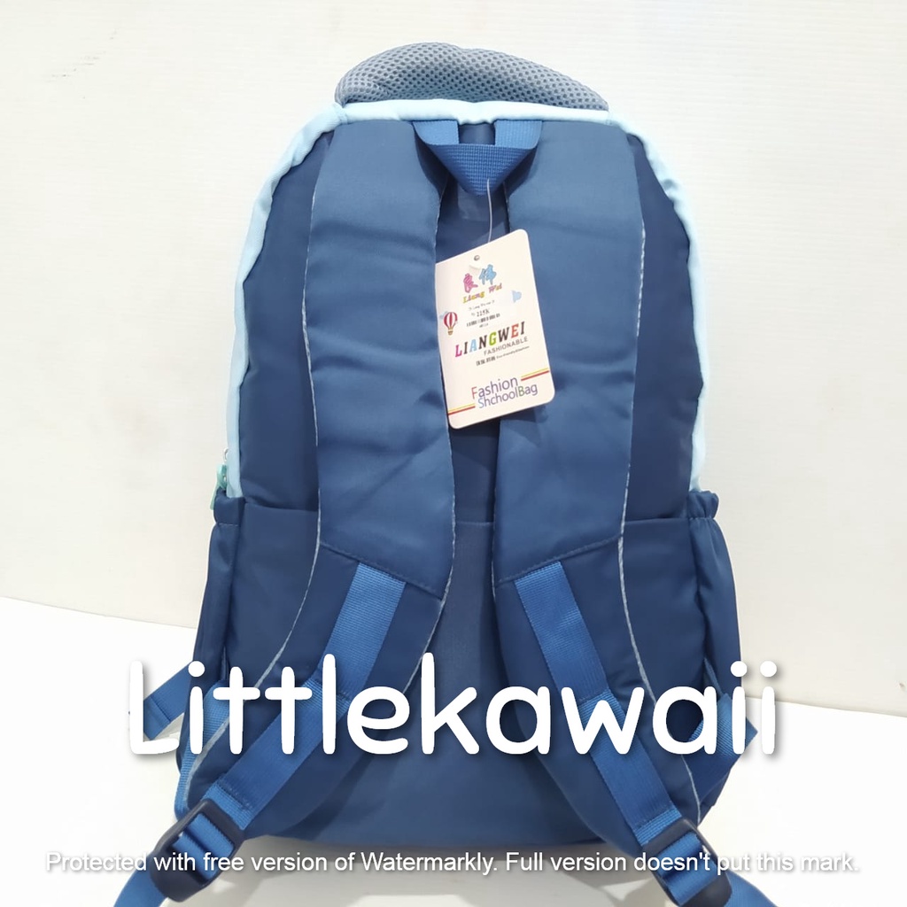 LK/Tas Ransel laptop Backpack Parasut Sekolah Fashion Korean Style Anak Remaja Gesper Bear Liang Wei Import