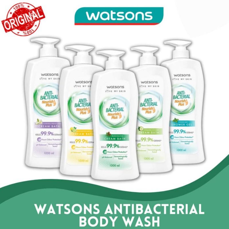 Watsons Hydrate Anti Bacterial Cream Bath Shower Gel 1000ml