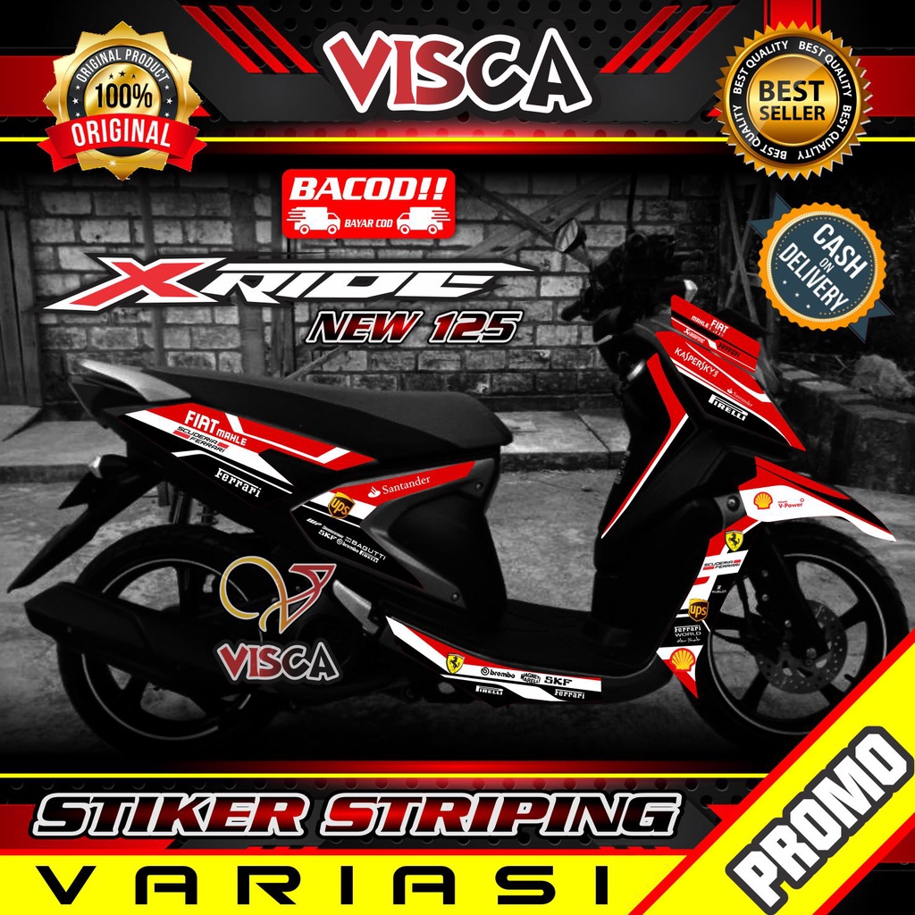 Stiker Striping X Ride 125 Variasi Ferrari