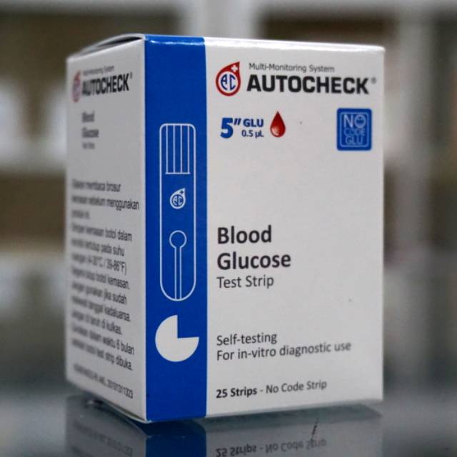 Strip Autocheck Gula darah / Strip Glucose isi 25pcs Autocheck / Strip Gula Autocheck