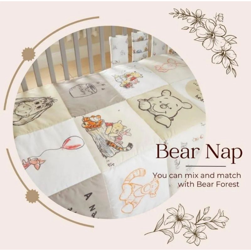 Sprei motif bear nap / winnie the pooh